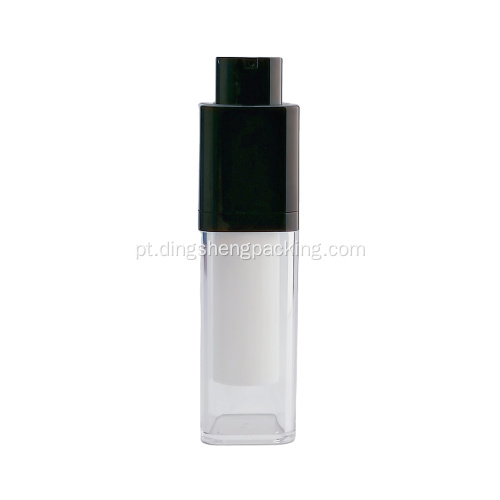 Garrafa sem ar de cosmética rotativa garrafa com bomba airless branca de parede dupla para uso pessoal em cuidados com a pele